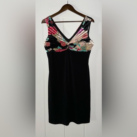 Vintage Joseph Ribkoff Floral Robe Bodycon Dress Sz 8 Orient Elegant Old Luxury - Picture 1 of 9